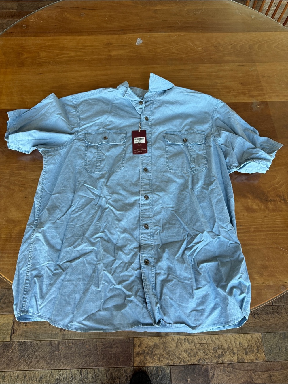 RedHead Light Blue Short-Sleeve Casual Button-Down Shirt